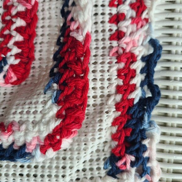 New Handmade Patriotic Crochet Jar Pad Grips & Dishcloth - Americana Home Decor - Picture 4 of 10